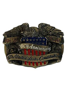 We the People 200th Anniversary Belt Buckle Broken Tip Eagle United States Const